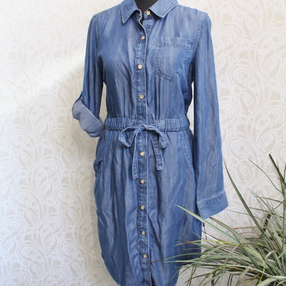 Calvin Klein Dresses & Skirts - Calvin Klein blue denim belted dress